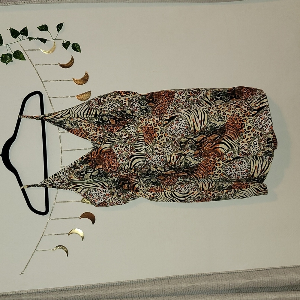 MIXED ANIMAL PRINT ROMPER